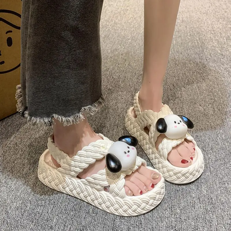

Sanrio Cute Hello Kitty Kawaii Anime Sandal Cartoon Pochacco Summer Slippers New Thick Sole Anti Slip Sandals Girls for Gift