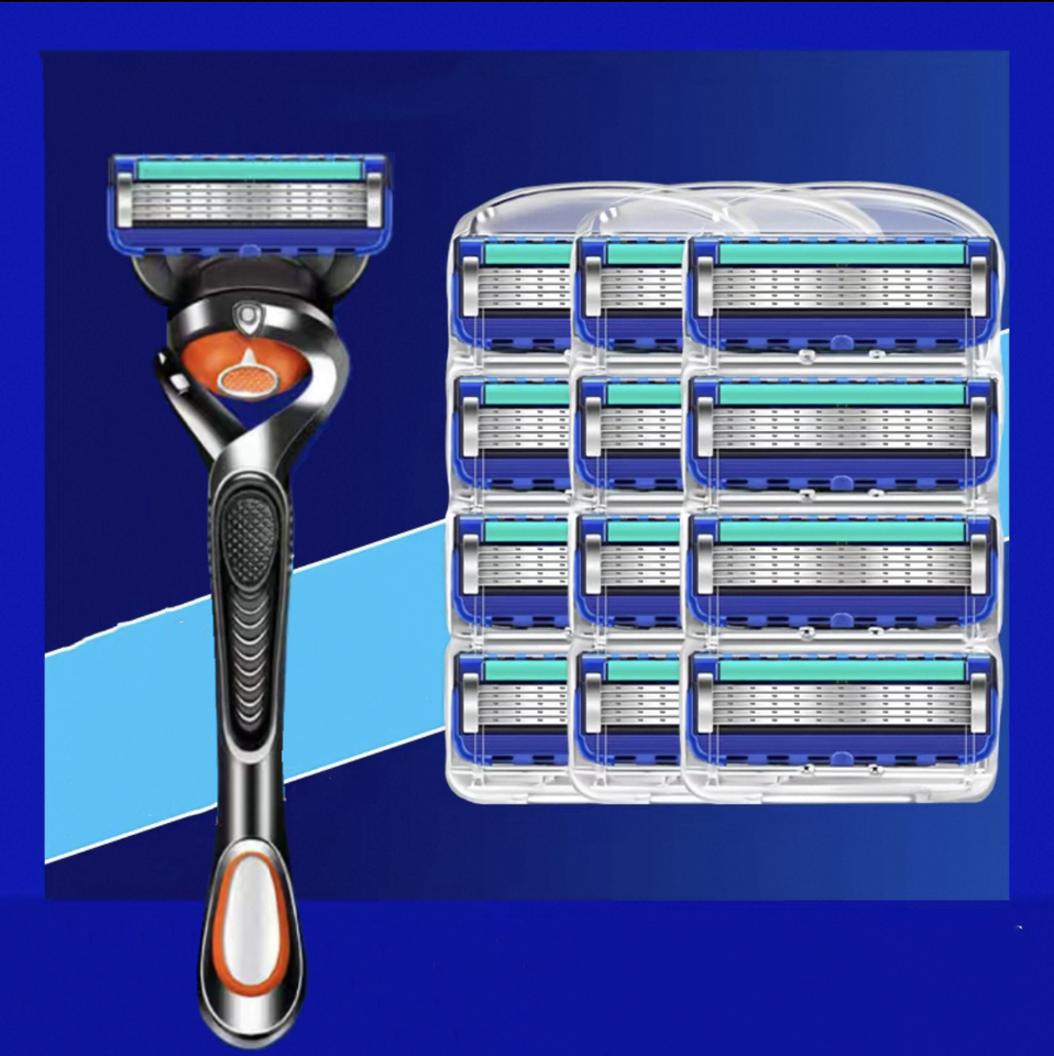 4/8 Blades Men Manual 5-layer Stainless Steel Rotatable Shaving Razor Set For Face Care