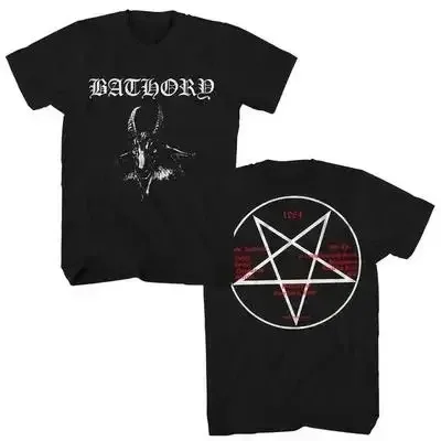 Bathory Black Metal Venom Print Herren Damen T-Shirt Band Musik Hip-Hop Casual Street Rock Harajuku Klassische Kurzarm-Kleidung