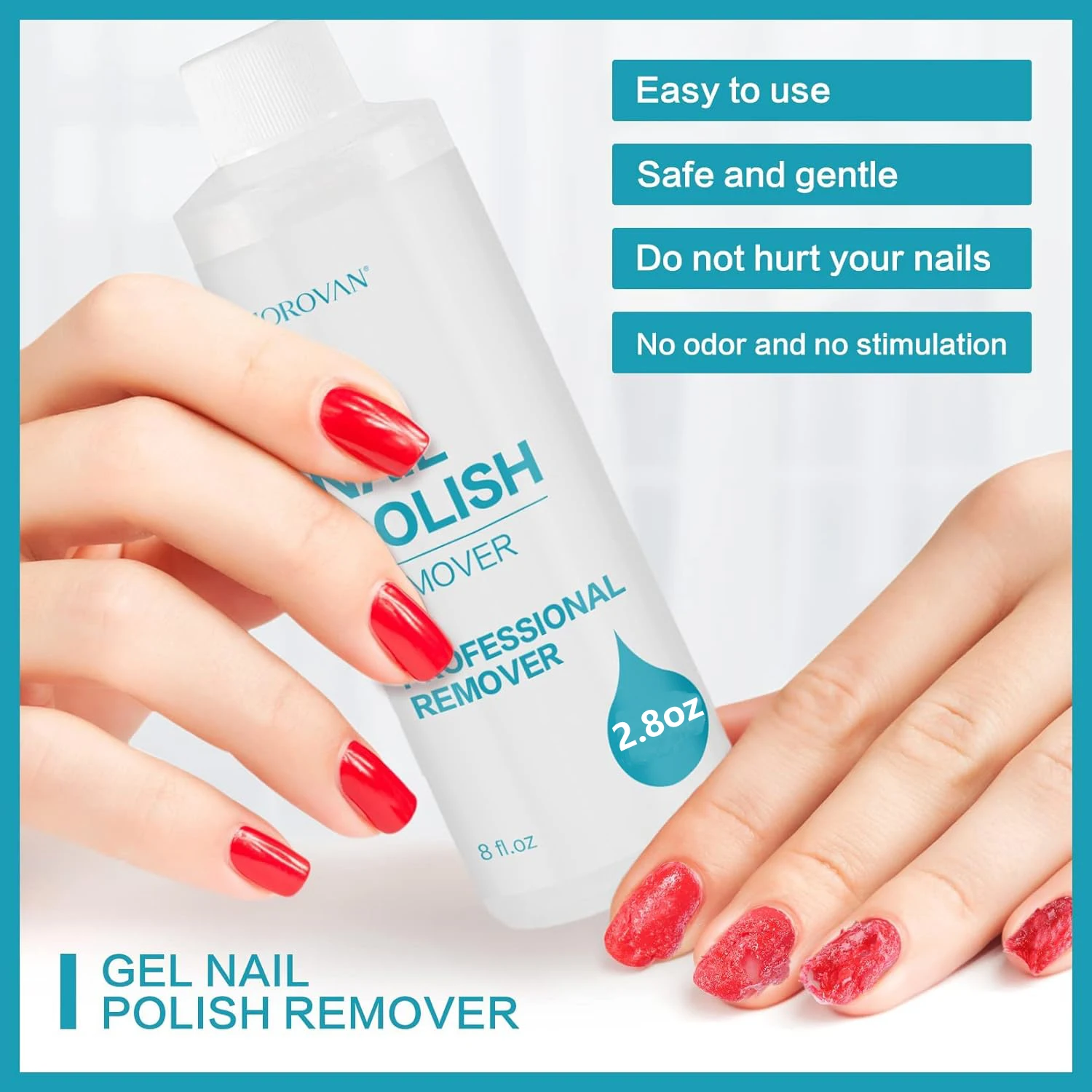 Nail Gel Remover Acetone Free Nail Polish Remover for Nails Remove Soak-Off Nature Gel Polish Acrylic Dip (2.8Oz/8Oz) nail polish remover nail gel remover