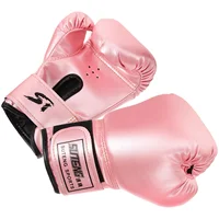 Work Gloves Children's Boxing Punching Kickboxing Sparring Comfortable Thai Wrist Kids Pink Miss 1