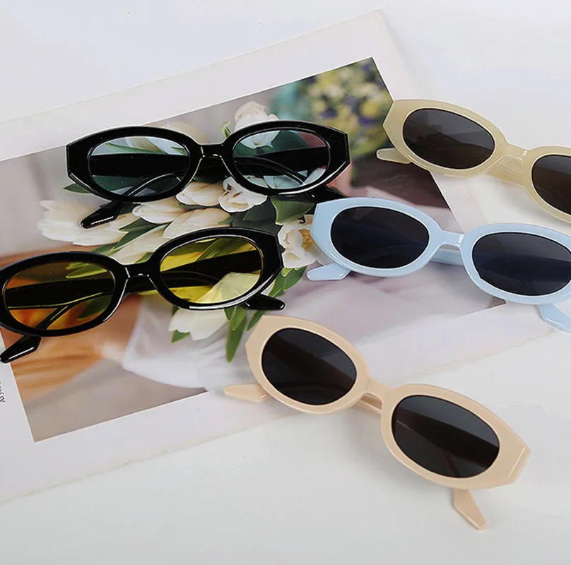 Black Small Frame Sunglasses For Women's Summer Oval Trendy Sunglasses fashion sunglasses