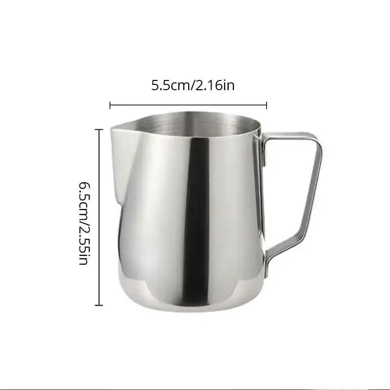 Silvery Stainless Steel Milk Frothing Pitcher - 150ml Capacity for Steaming and Frothing
