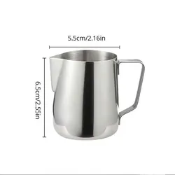 Silvery Stainless Steel Milk Frothing Pitcher - 150ml Capacity for Steaming and Frothing (1pc 150ml)