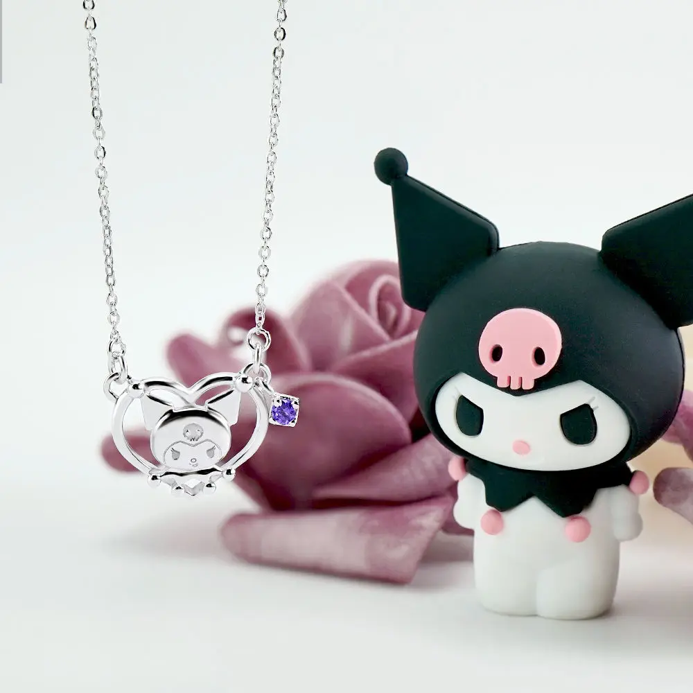 

Ожерелье женское из серебра 925 пробы с аниме Sanrio Kuromi