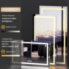 Wisfor LED Bathroom Mirror with Lights Vanity Make Up Mirror Dimmable, Smart Bluetooth Digital Display 3 Colors Memory 5