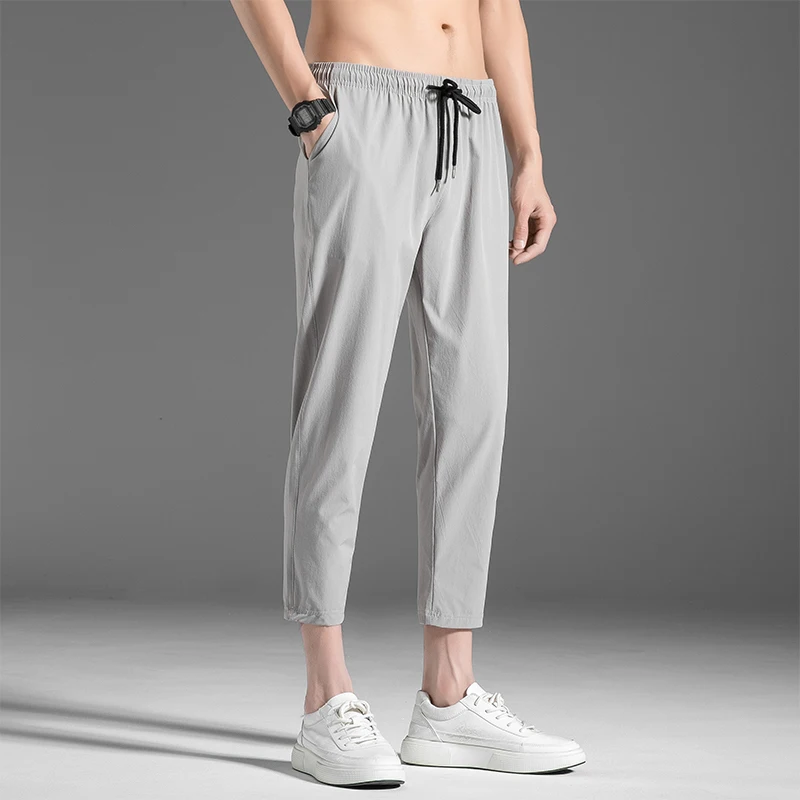Pants men's Korean style trendy versatile cropped straight leg summer ins trendy brand fashionable elastic waisted men's casual 2