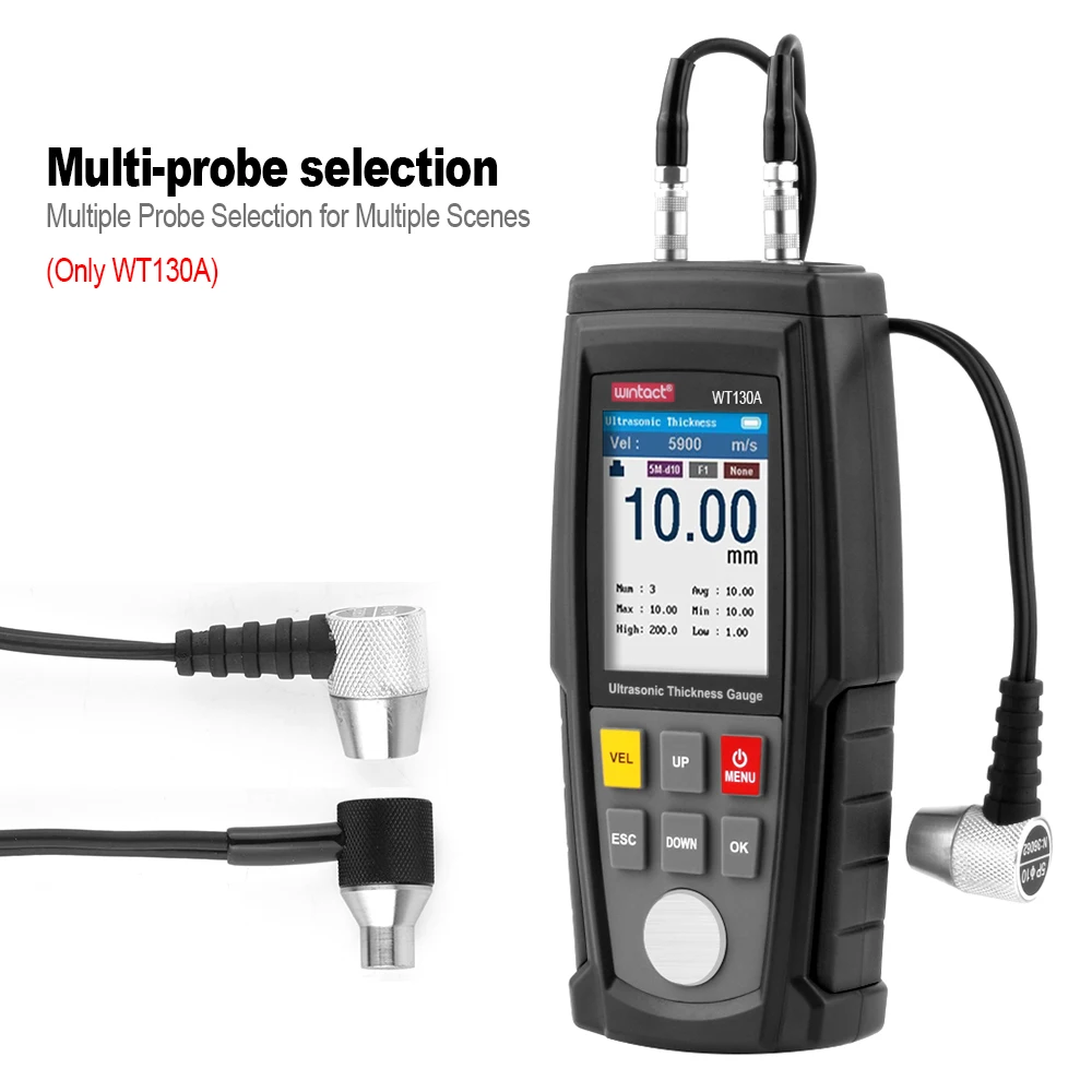 WINTACT Ultrasonic Thickness Gauge Meter Tester Steel Plate Glass Plastic Ceramic Thickness Meter Rechargeable Battery thickness gauge