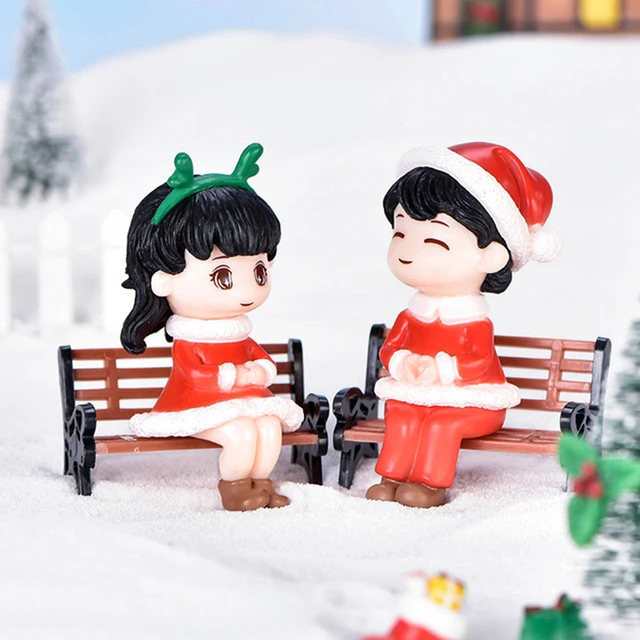 크리스마스를 분위기있게 꾸밀 수 있는 미니 연인 눈사람 산타 클로스 미니어처 피규어