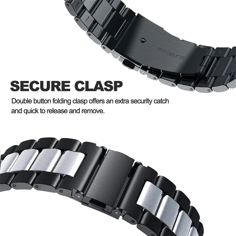 Stainless Steel Metal Watch Strap - Premium Adjustable Bracelet
