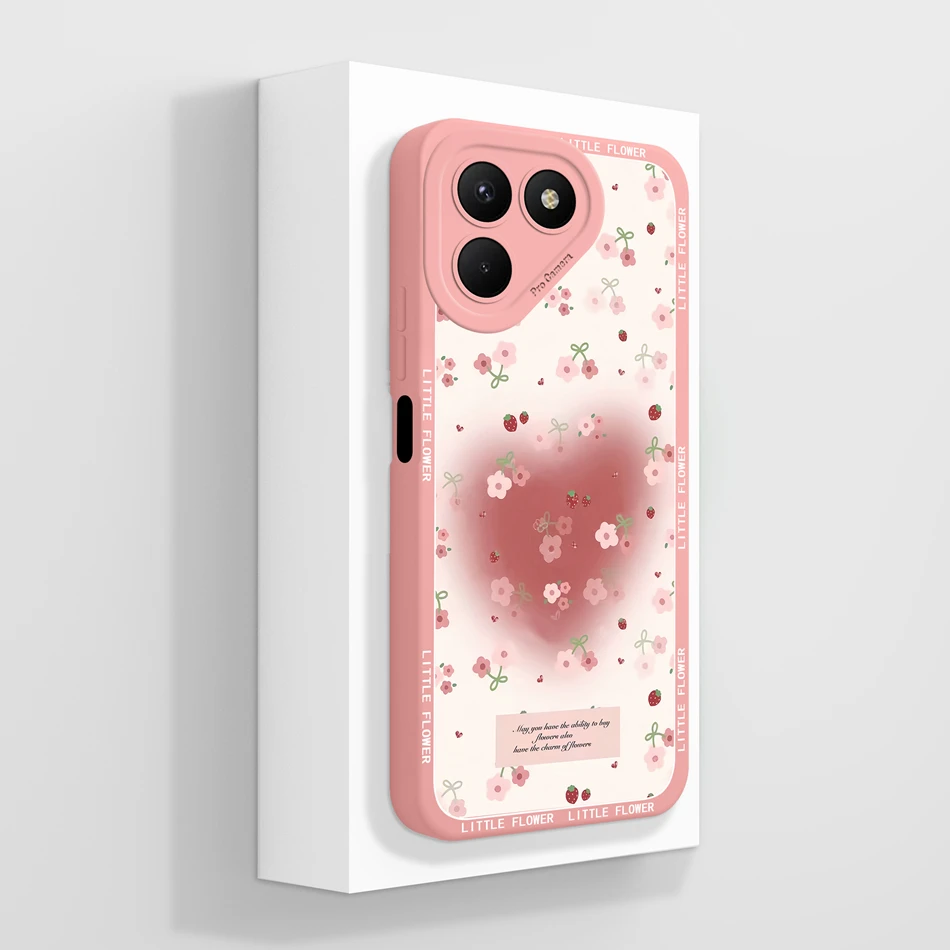 Cute Animals Flower Pattern Soft Liquid Silicone Phone Case Cover