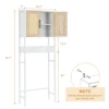 Over The Toilet Storage Cabinet, Bathroom Above Toilet Storage Wood Cabinet with Rattan Door and Adjustable Shelves 2
