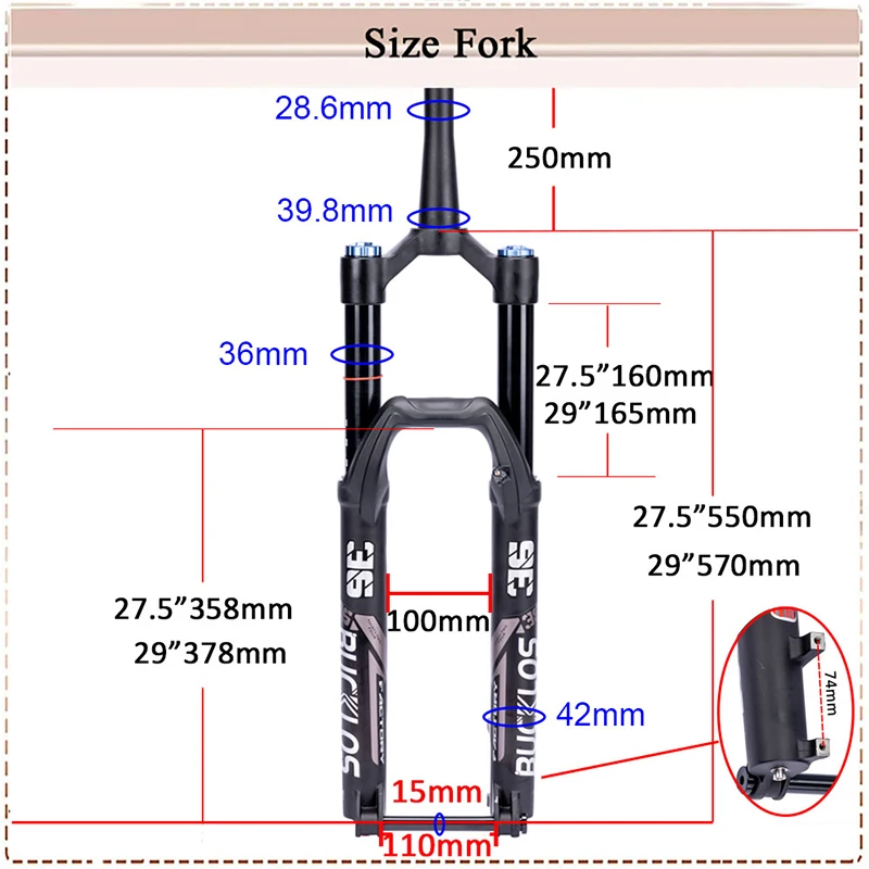 Boost Front Fork Travel 180mm DH MTB Bicycle Air - Main Image