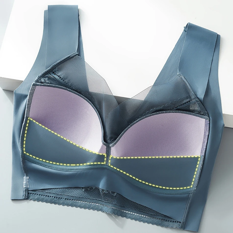 Women Traceless Backless Lace Bras with No Underwire Built in Soft Cups One Piece Moulded Underwears Style for Comfortable Fit 2