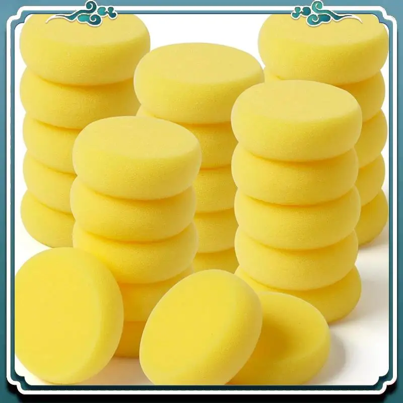48 Pcs Yellow Round Painting Sponges Synthetic Artist Sponges For Painting, Ceramics, Pottery