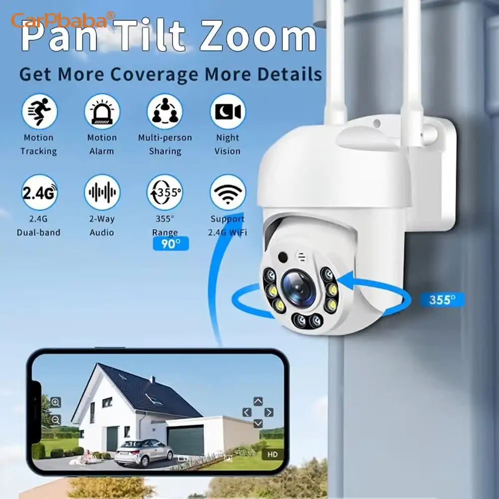 2MP WiFi Smart CCTV Outdoor Wireless Video Surveillance PTZ Camera Yiiot 360 IP Home CCTV Network Security WiFi Camera 2