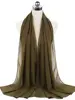 Nouveau foulard en mousseline uni pour femme, prêt-à-porter, hijab instantané, châle musulman, hijabs islamiques, écharpe arabe, foulards pour la tête