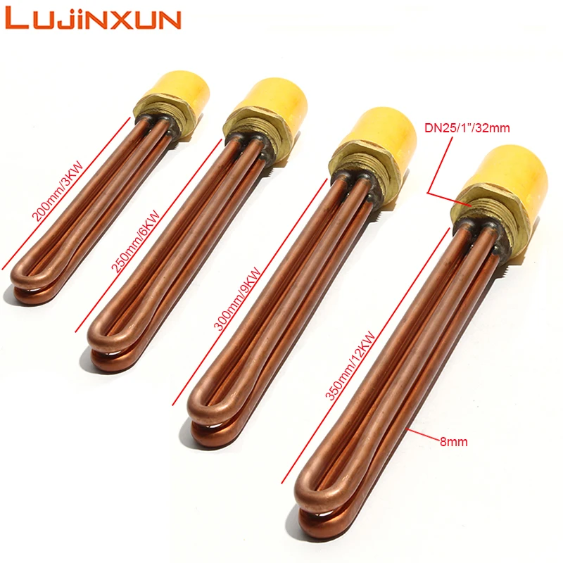 Komponen Pemanas Air Listrik Elemen Pemanas Lucinxun Tembaga DN25