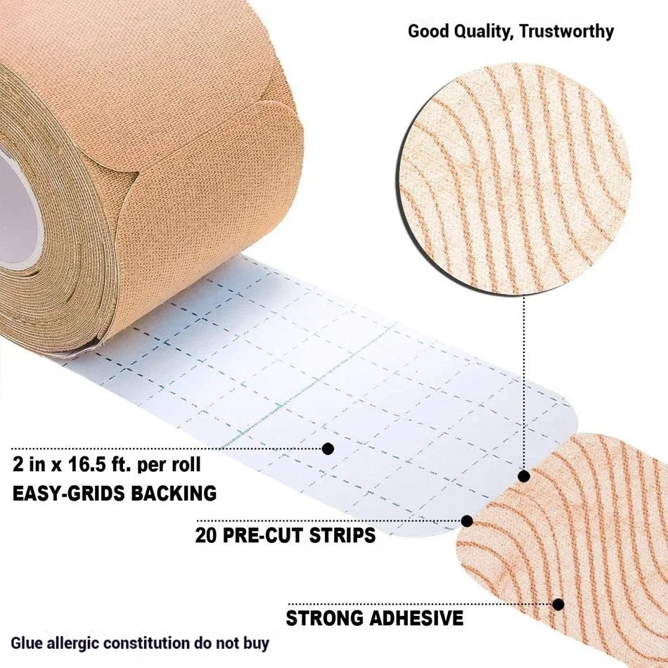 Sports Tape Pre-cut Sports Muscle Patch Knee Bandage for Athletes Muscle Strain Pain Relief