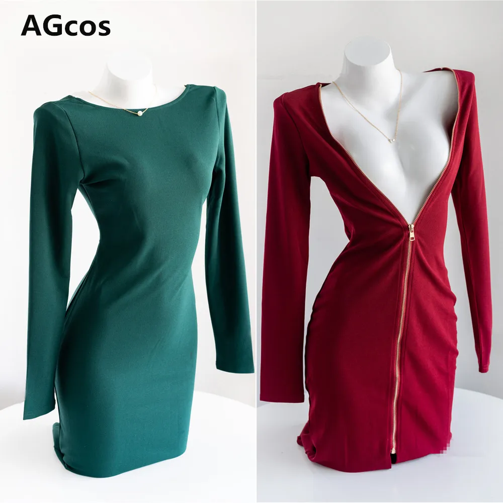 

AGCOS Original Design Sexy Backless Tight Dress Cosplay Costume Woman Lingeries Dresses Sexy Cosplay