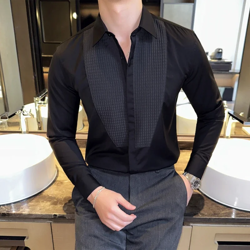 New Tastar Dress Shirt Groom Wedding Long Sleeve Shirt Men's