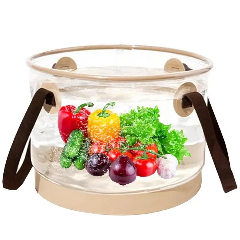 

Transparent Bucket Collapsible Folding Transparent Water Container Bucket Clear Collapsible Outdoor Bucket For Water Supplies