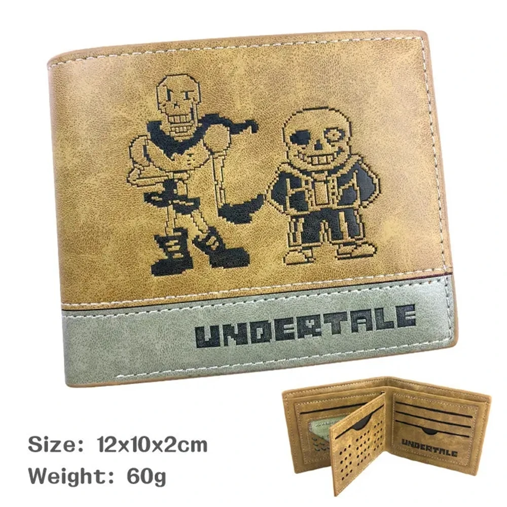 

Anime Wallet Games Undertale Sans Papyrus Cartoon Wallets Men Bi-fold Coin Purse Cartoon Faux Leather Short Wallets