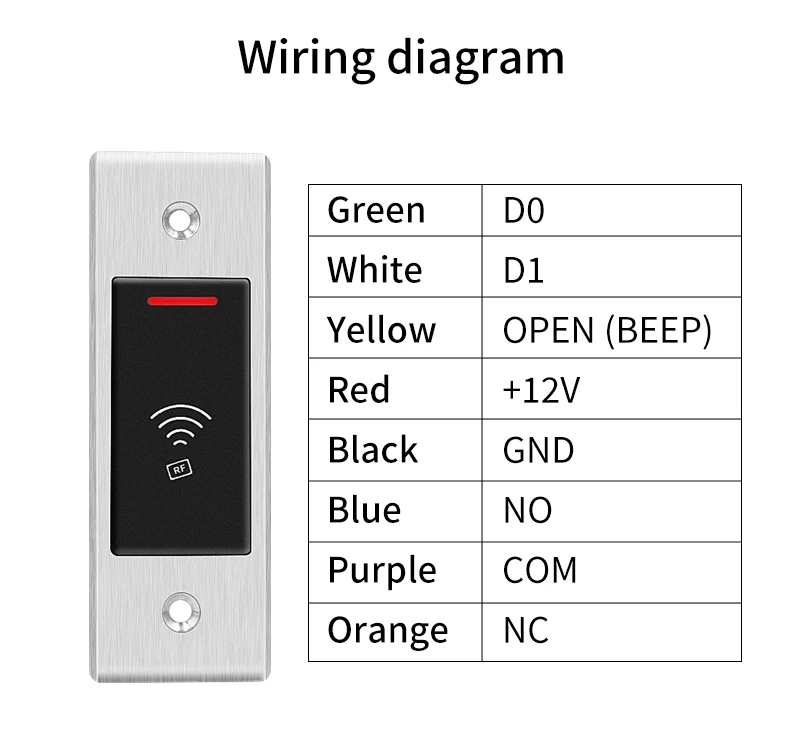 9-18V 125Khz RFID Reader Keyless Door Opener Metal Access Control Keypad IP66 Wa