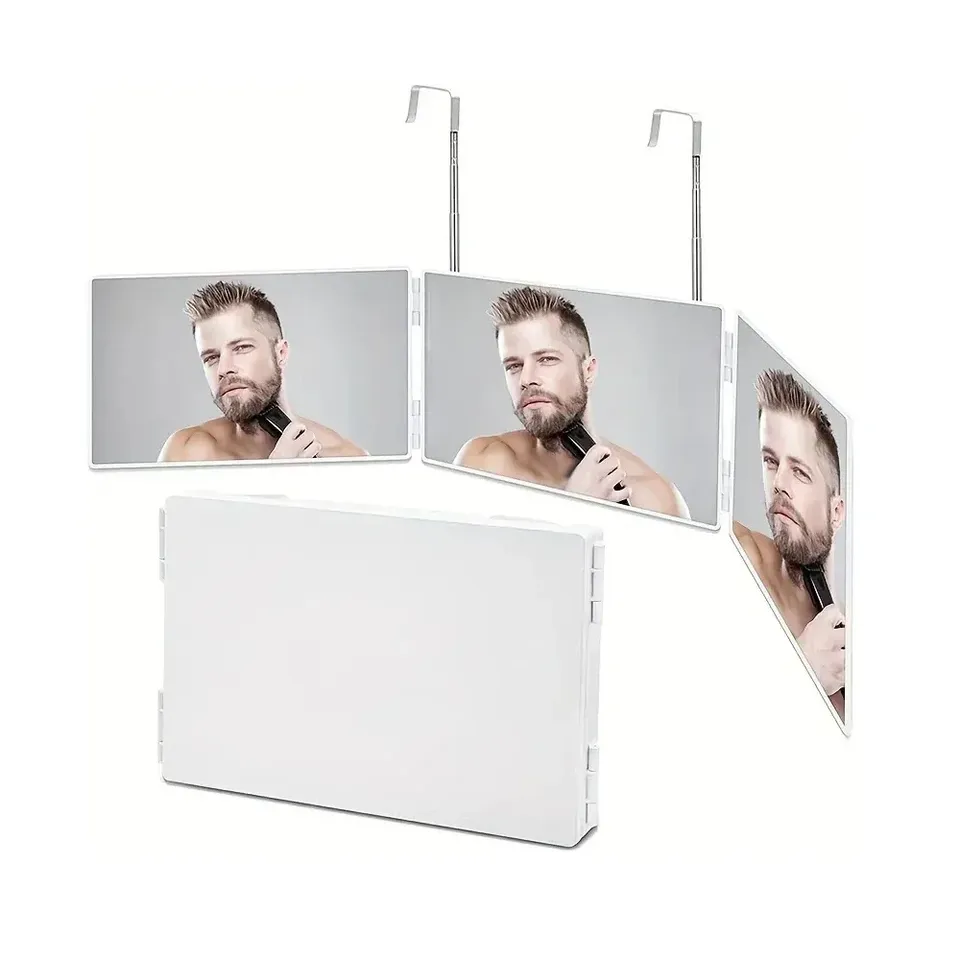 Retractable Adjustable Hanging Three Mirrors Makeup Folding Three Mirrors Three Fold Mirror Spot Portable Cosmetic