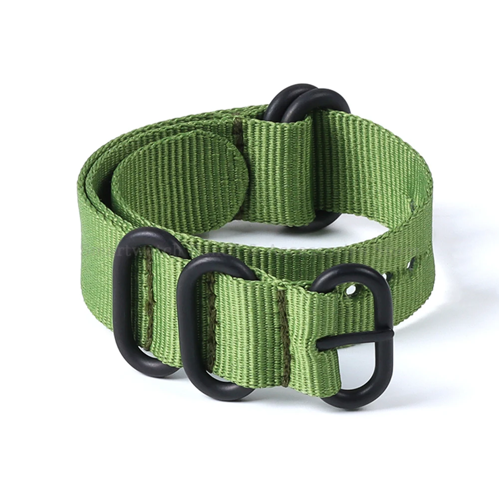 Nylon Fabric Woven Watch Strap with Black Buckle