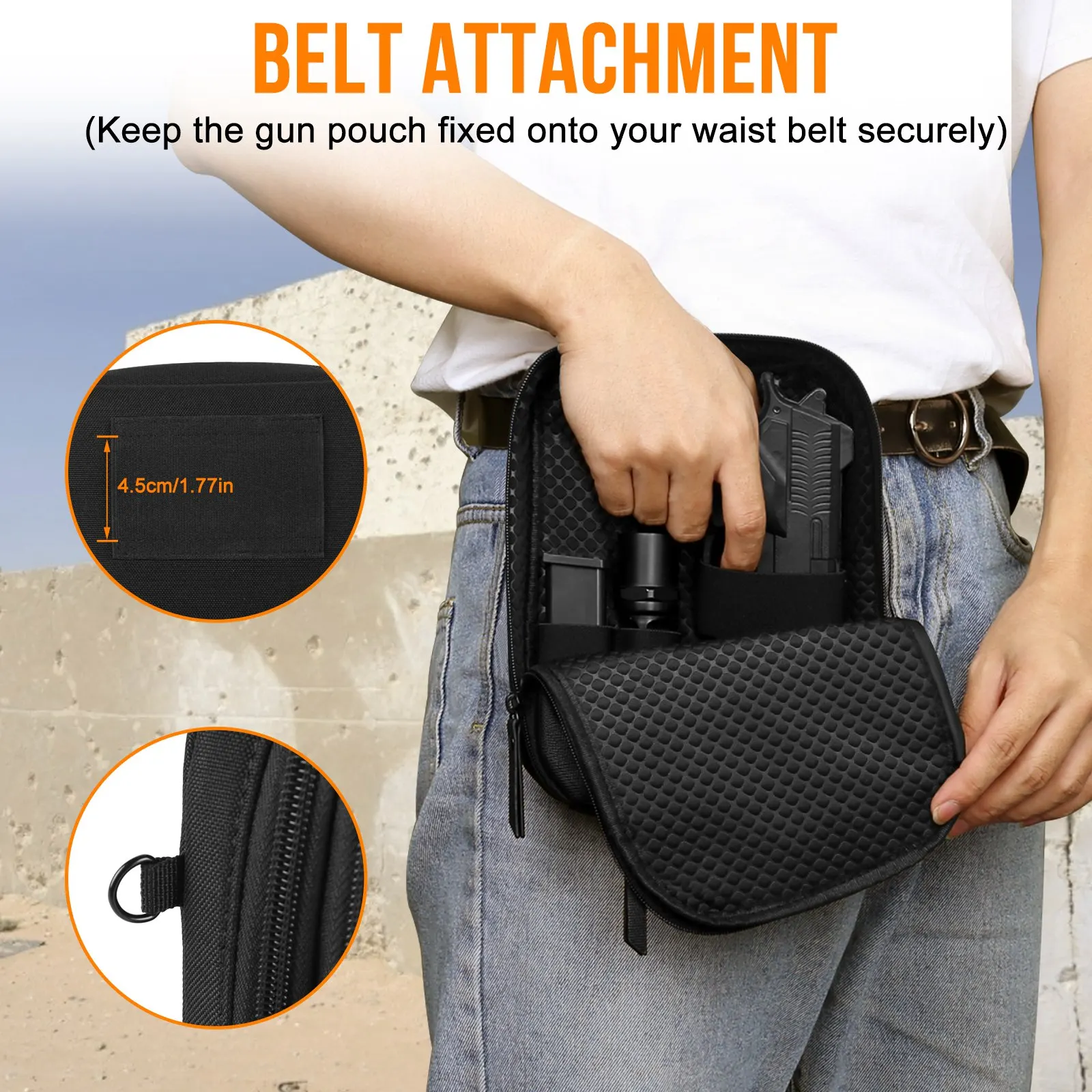 1000D Concealed Carry Gun Pouch Outdoor Pistol Holster Shoulder Bag EDC Case Tool Holder for Men Women Hunting Hiking Fanny Pack 5