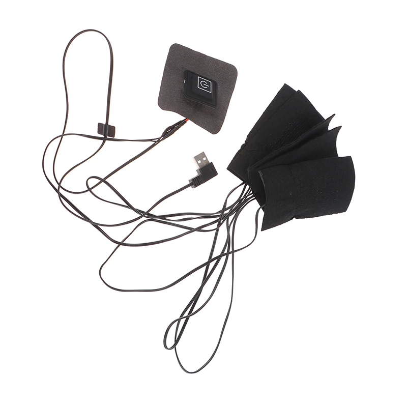 USB 전기 온열 재킷 난방 패드, 야외 따뜻한 겨울 난방 조끼 패드, DIY 온열 의류, 5 시트 ED, 1 세트