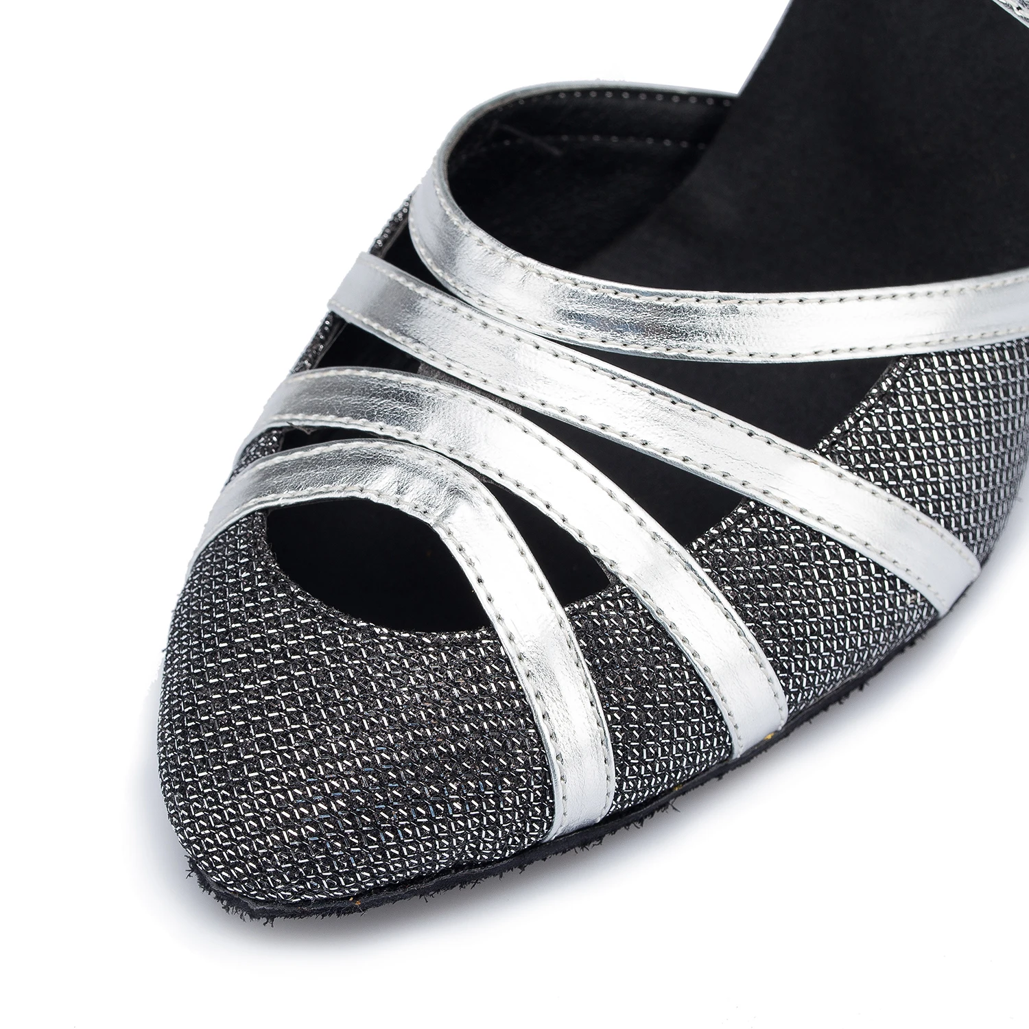 NATASHA 2023 Latin Chinese Shoes Dance Square Soft Sole Female High Heel Dance Adult Heel Social Dance New Modern Baotou Dance S