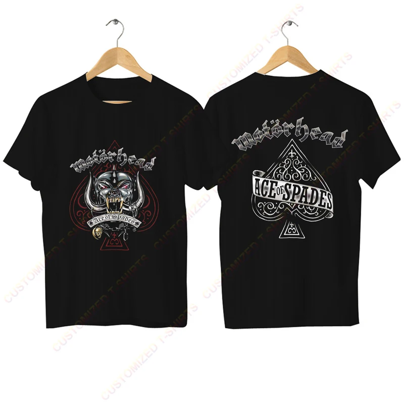 

2024 Men Ace of Spades Tattoo T Shirt Casual Motor T-shirt Graphic Oversized Head Breathable Comfortable Streetwear S-3XL Tee