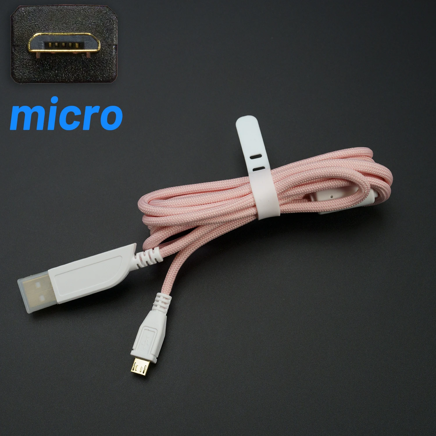 Flexible Gaming Paracord Type C Micro USB Mouse Cable For GPW G
