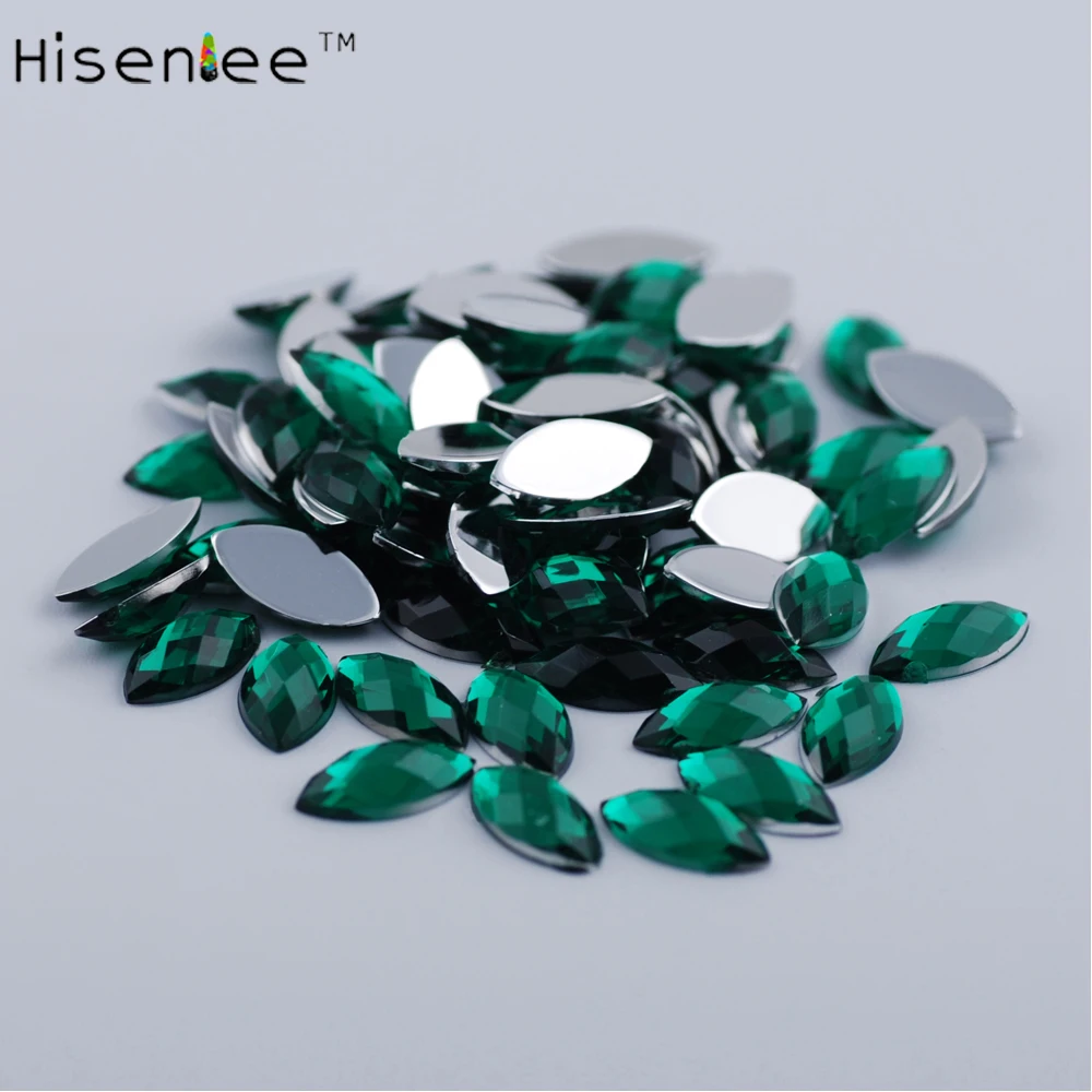 Hisenlee 4x8mm 100pc New Nail Glitter Colorful Horse Eyes Design Stone Crystal Nail Make Up Decoration Wheel Nail Art Slices DIY 4