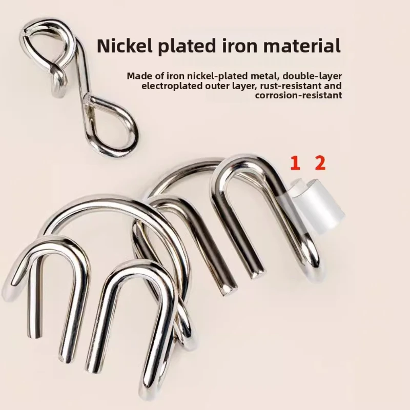 Nine link Metal Children's Puzzle Toy  Stress Reducing Intelligence Buckle 8-piece Set With Detachable Buckle Kids Gifts