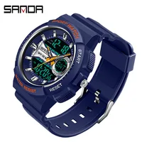 SANDA Dual Display Electronic Watch Couple's Watch Waterproof, Luminous, Shockproof, Sports Student Men's and Women's Watch