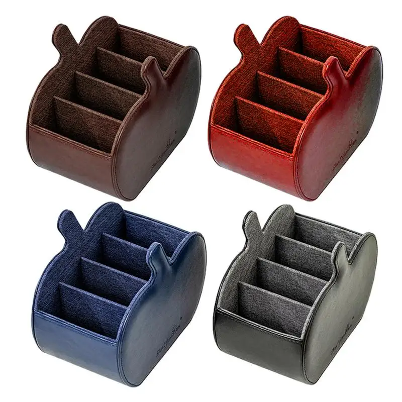 

Кожаный ящик для хранения, коробка с дистанционным управлением для кофейного столика, Женский держатель для косметических кистей для макияжа, подставка-органайзер для всякой всячины