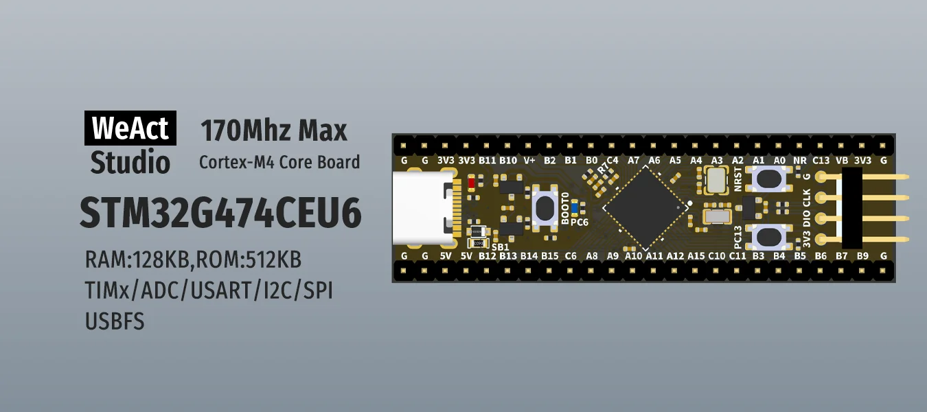 WeAct Long Type STM32G474CEU6 STM32G474 STM32G4 STM32 Core Board Demo Board – Detail 1