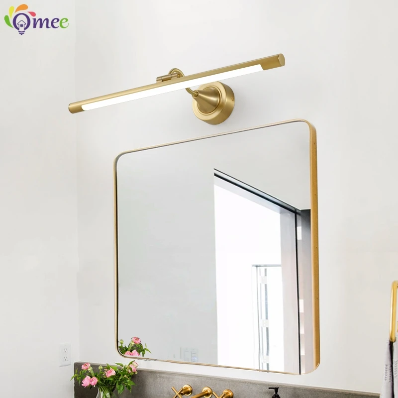 Modern Wall Light Fixture Brown White Silver Golden Led Wall Lamp 44 57  76cm Long Picture Light Aluminum Bathroom Mirror Light