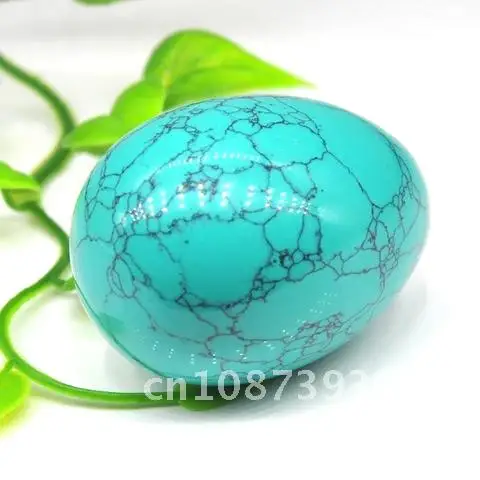 

Green Turquoise Egg Shaped Gemstones 35x50MM Natural Healing Crystals And Stones Reiki Statue Table Decoration Crafts Home Decor