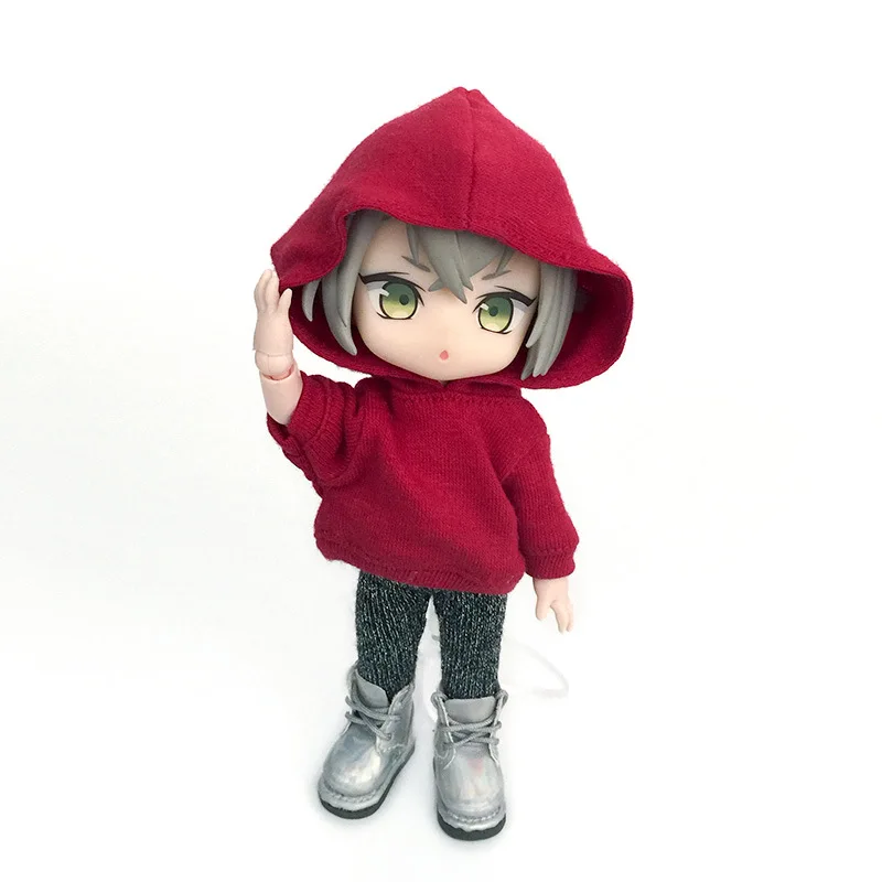 Striped Dolls Sweatshirt Coat Long Sleeve Doll hooded sweatshirt Clothes For Ob11,Mollys,Obitsut 11,1/12 BJD Doll Accessories 5