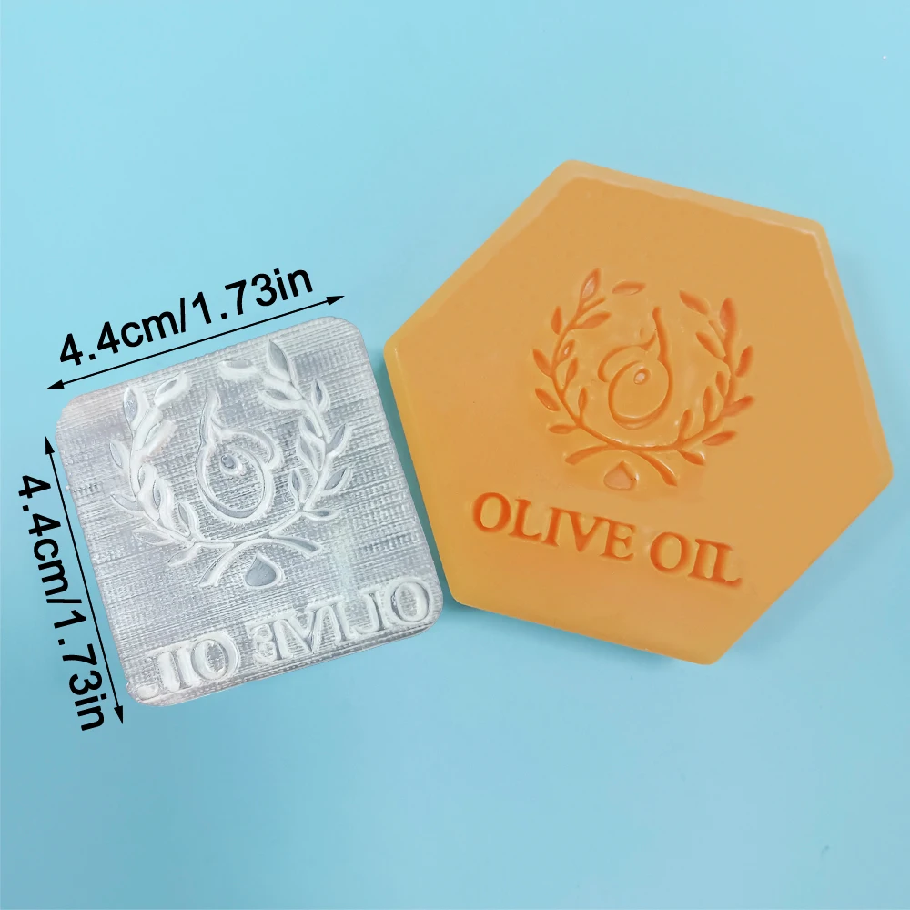 Natürliches Olivenpflanzen-Stil, englisches Seifensiegel, transparent, leicht, Acrylmaterial, Dekoration, DIY, handgefertigter Seifenstempel – Detail 10