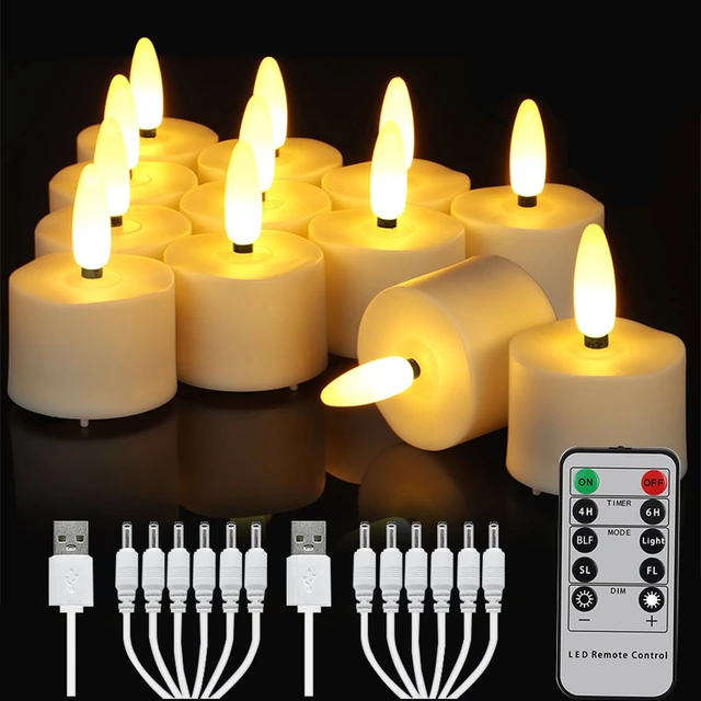 Lumière LED scintillante sans flamme, à piles ci-après, bougie  chauffe-plat, romantique, mariage, fête de Noël, décoration extérieure de  table, 12 pièces - AliExpress