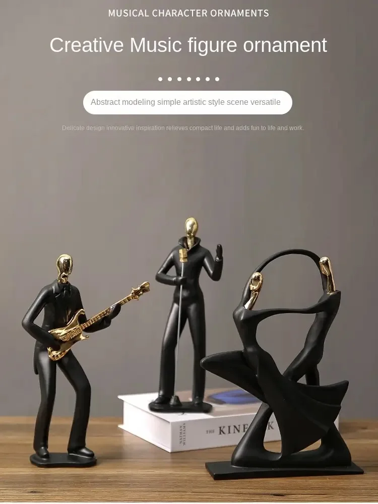 アート・デザイン・音楽 August Sander Des 20 Resin Band Abstract Figure Statue Music Character Nordic Art