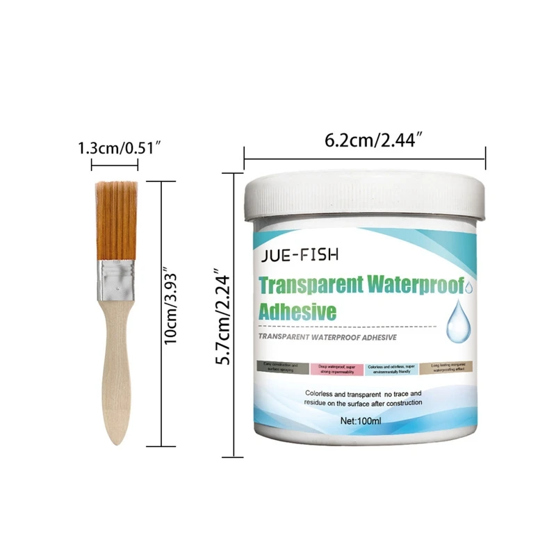 

Прозрачная водонепроницаемая адгезия с щеткой, устойчивое к утечке покрытие для ремонта, просачивание воды в трещины на крыше,