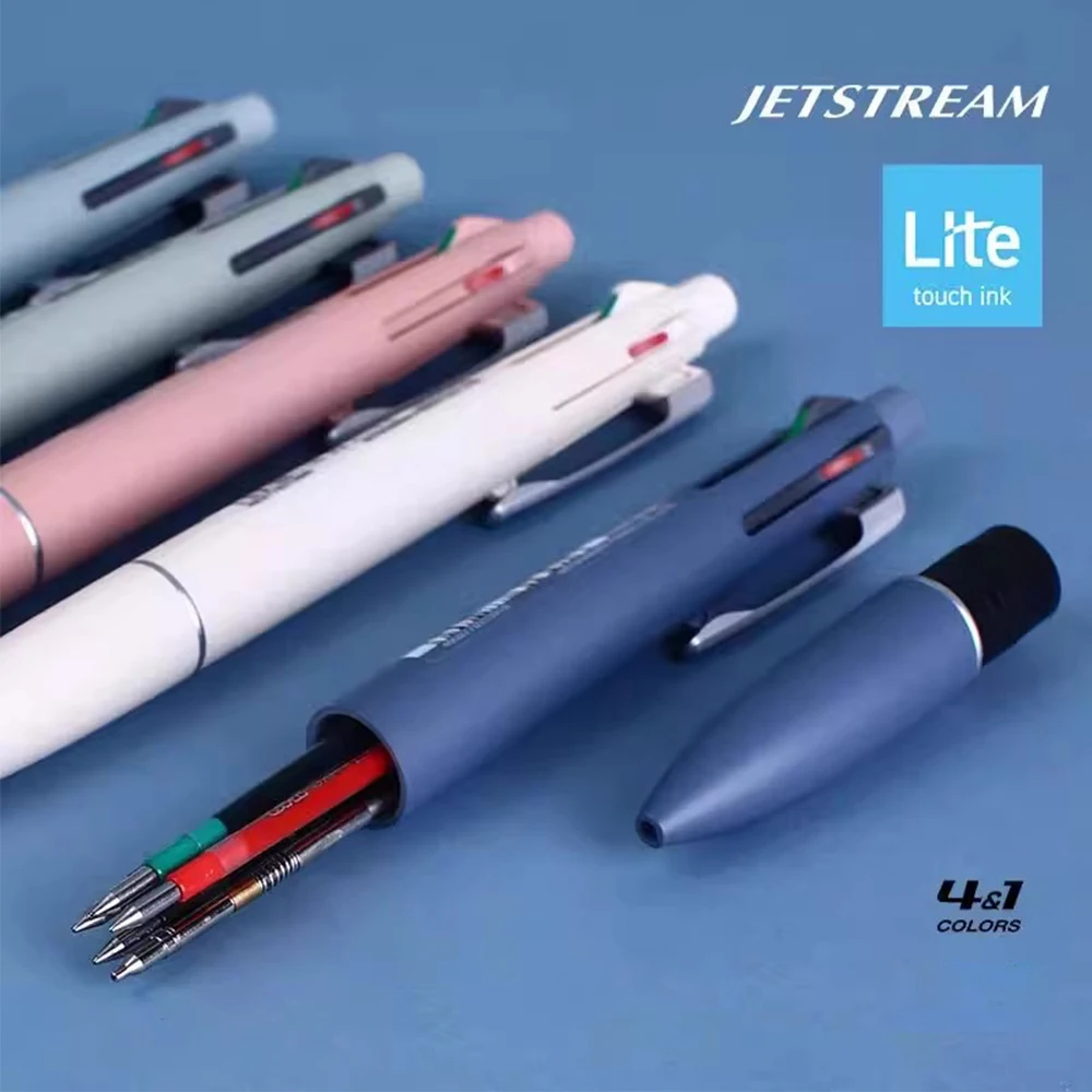 Japan UNI JETSTREAM Multifunctional Ballpoint Pen + mechanical Pencil 4-in-1 Lite Oil Pen School Stationery Office Supplies