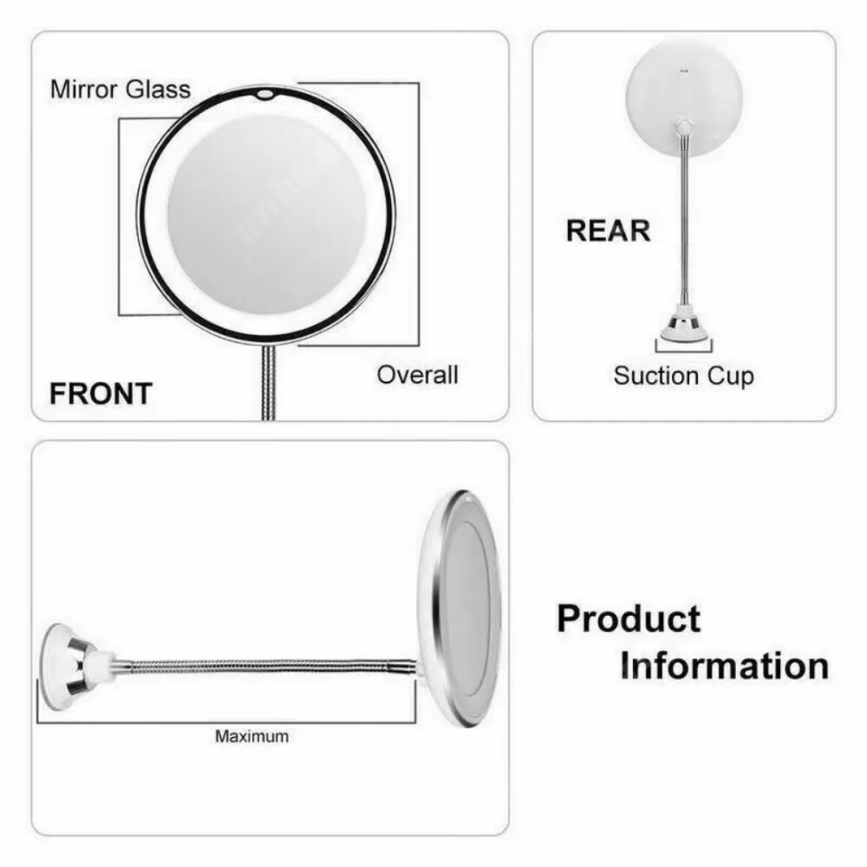 LED-make-upspiegel, Flexibele Vergrotende Spiegel met LED