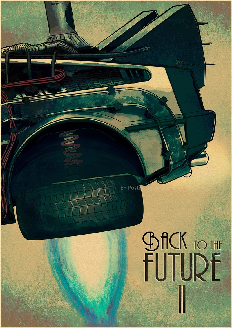 thumbnail image 1 of Impresión nostálgica, póster vintage de la película Regreso al futuro 1, 2, 3, impresiones, película clásica, arte para el hogar, decoración de pared, pintura retro de coche, 1 of 5